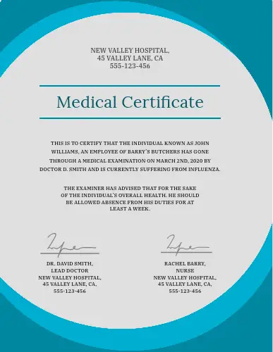 Cost of Obtaining a Medical Certificate: